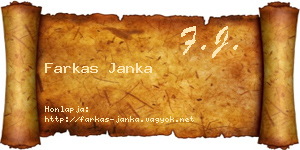Farkas Janka névjegykártya