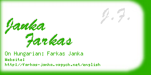 janka farkas business card